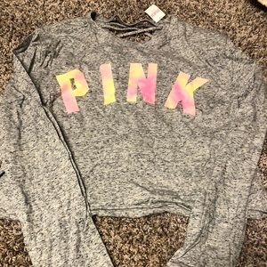 NWT Long sleeve PINK Crop Tee